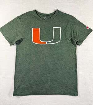 League 91 University of Miami Hurricanes Heather Green Women’s T-Shirt Size M